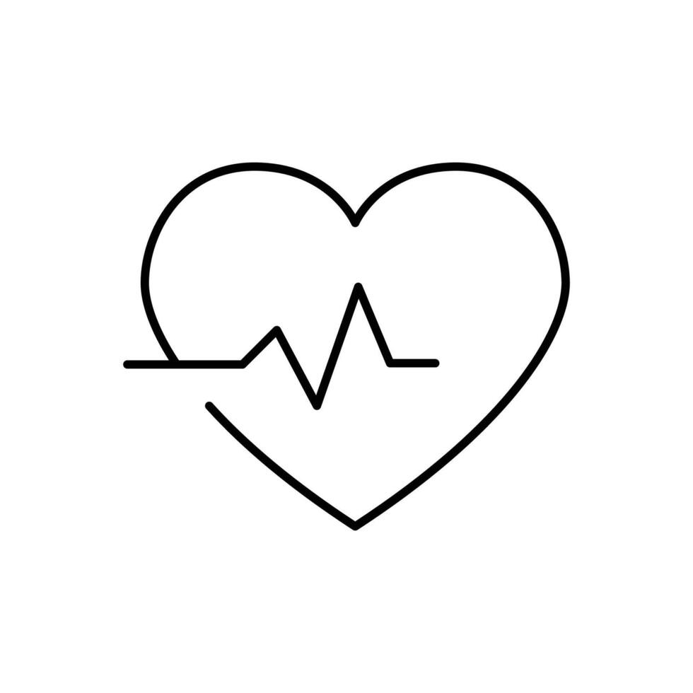 Herz Bewertung Symbol. einfach Gliederung Stil. Herz Impuls, Elektrokardiogramm, Gesundheitswesen und medizinisch Konzept. dünn Linie Symbol. Vektor Illustration isoliert.