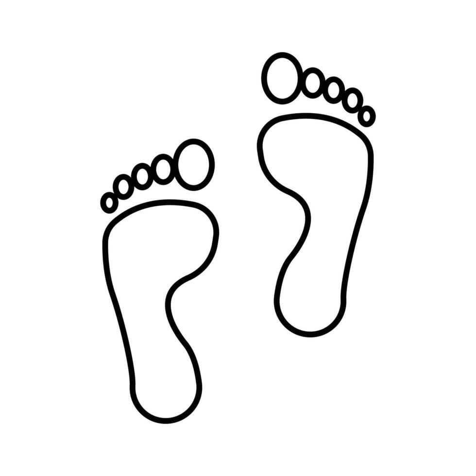 Fuß drucken Symbol. einfach Gliederung Stil. nackt Fuß drucken, Füße, Mensch Schritt, Fußabdruck Konzept. dünn Linie Symbol. Vektor Illustration isoliert.