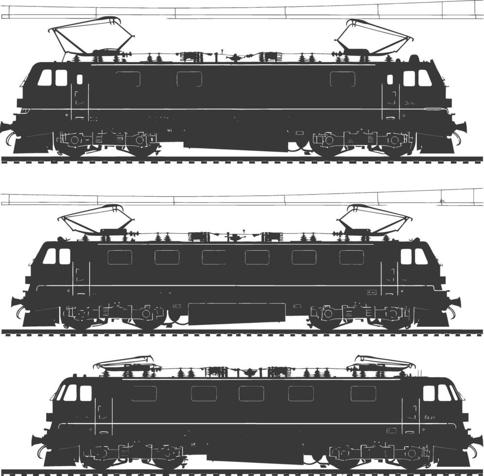 ai generiert Silhouette elektrisch Zug schwarz Farbe nur voll vektor