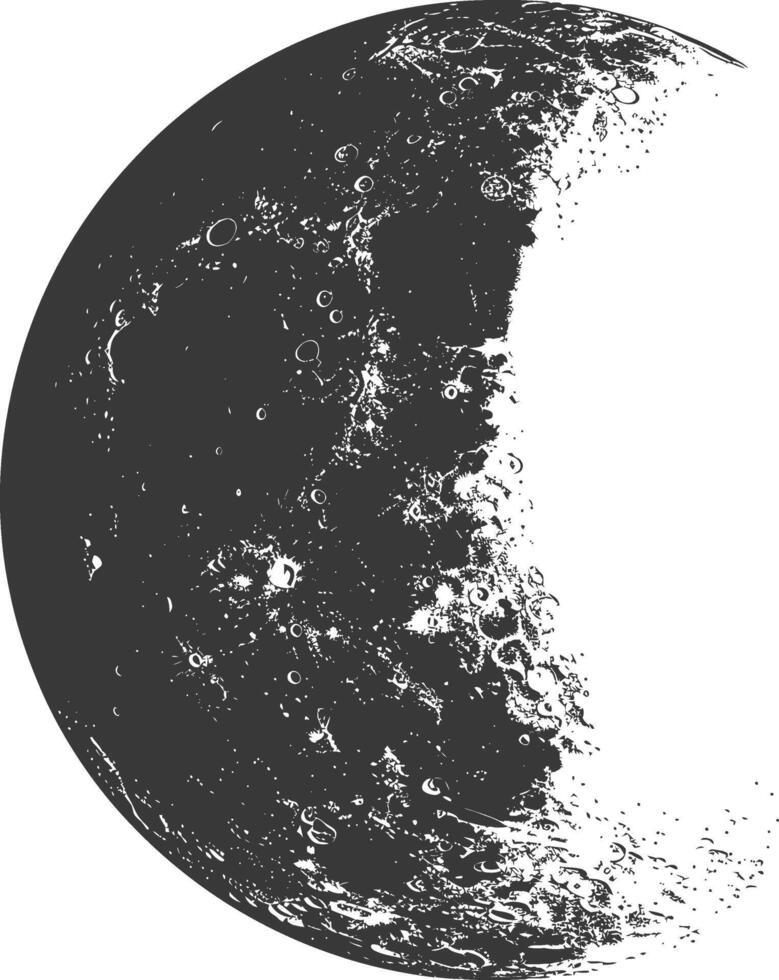 ai generiert Silhouette zuerst Quartal Mond schwarz Farbe nur vektor