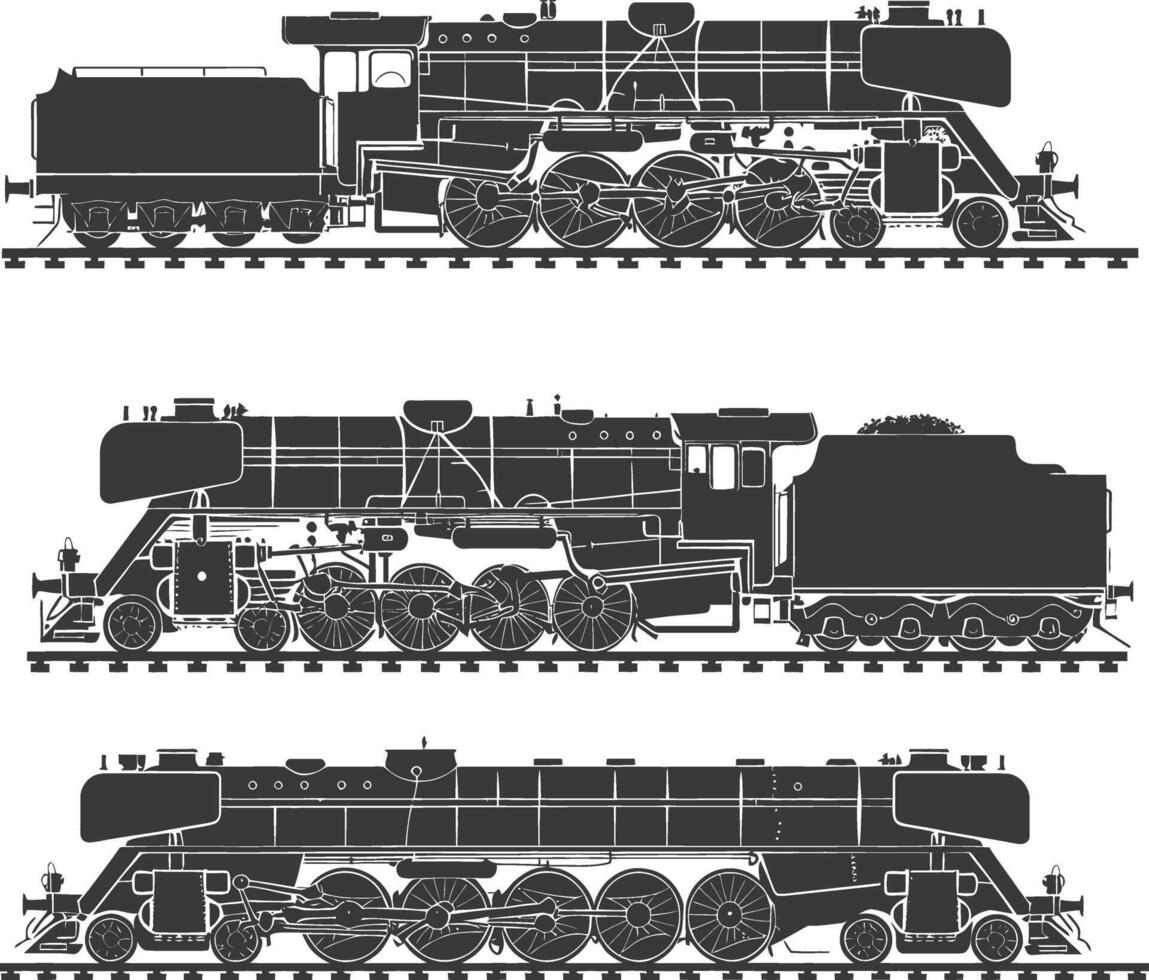 ai generiert Silhouette Lokomotive schwarz Farbe nur vektor