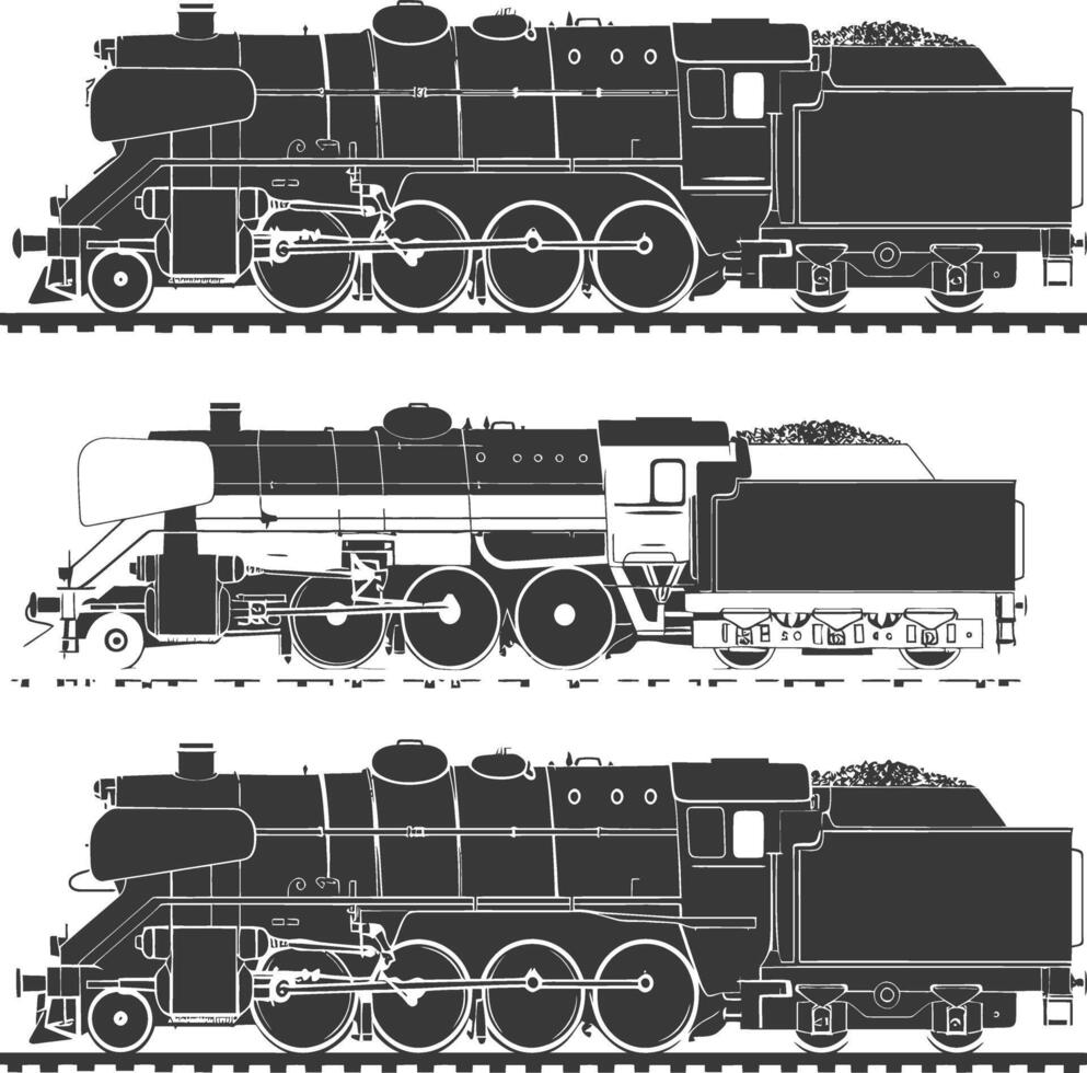 ai genererad silhuett lokomotiv svart Färg endast vektor
