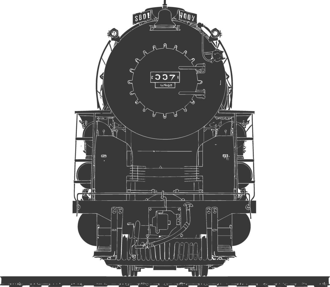 ai genererad silhuett lokomotiv svart Färg endast vektor