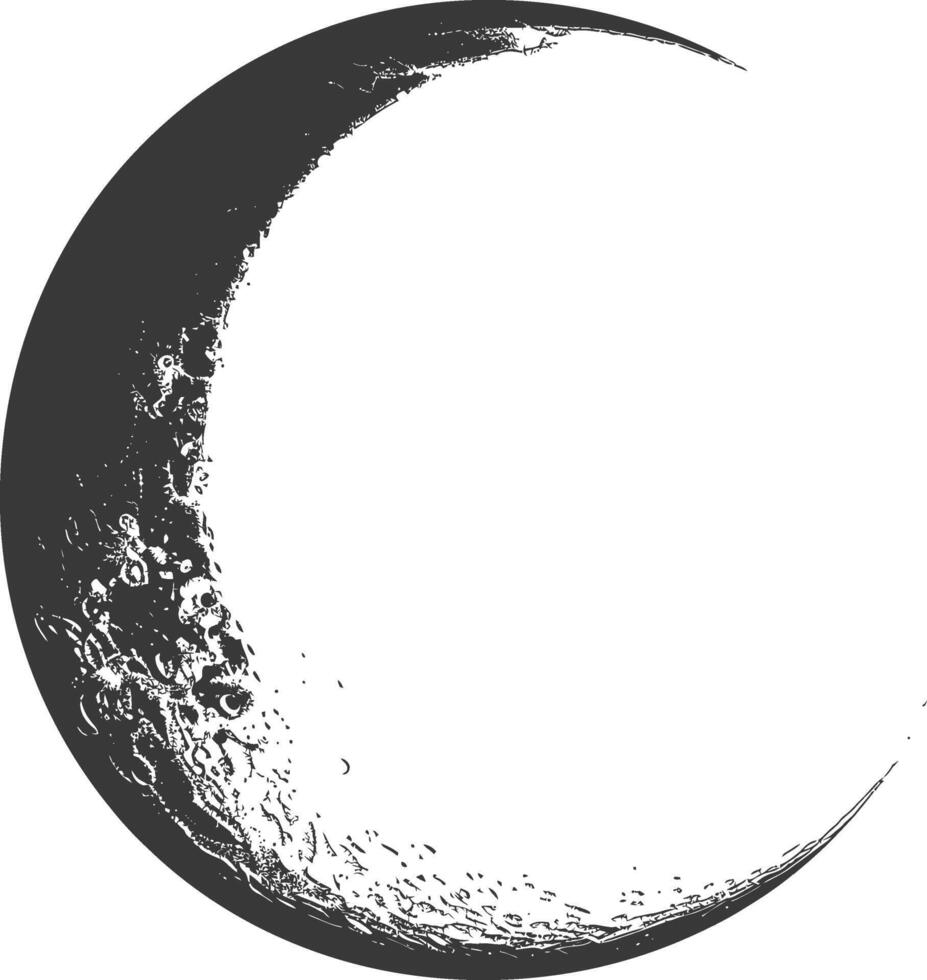 ai genererad silhuett halvmåne måne svart Färg endast vektor