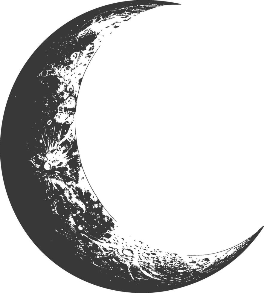 ai generiert Silhouette Halbmond Mond schwarz Farbe nur vektor