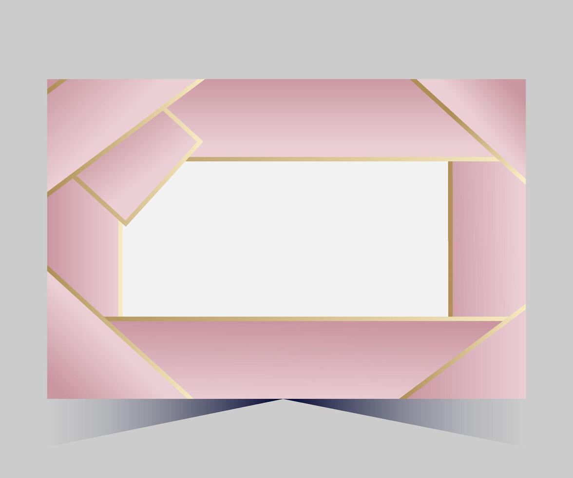 en rosa och guld ram med en guld gräns vektor