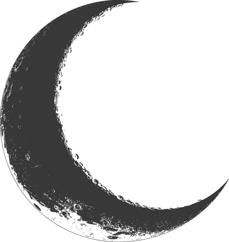 ai genererad silhuett halvmåne måne svart Färg endast vektor
