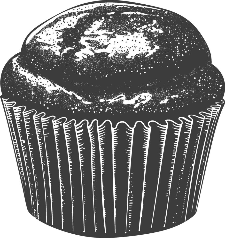 ai generiert Silhouette Muffin Kuchen Essen schwarz Farbe nur vektor
