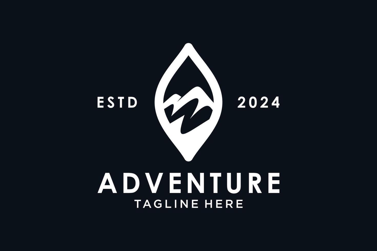 Abenteuer Logo Vorlage mit Berg kreativ Konzept einfach Stil Prämie Vektor