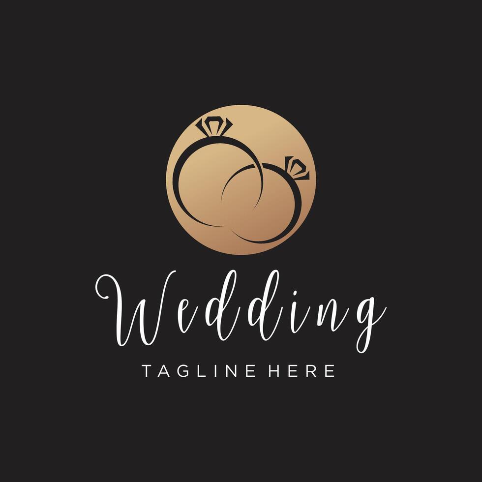 Hochzeit Logo Design kreativ Konzept mit Dekoration einzigartig Stil Prämie Vektor Teil 1
