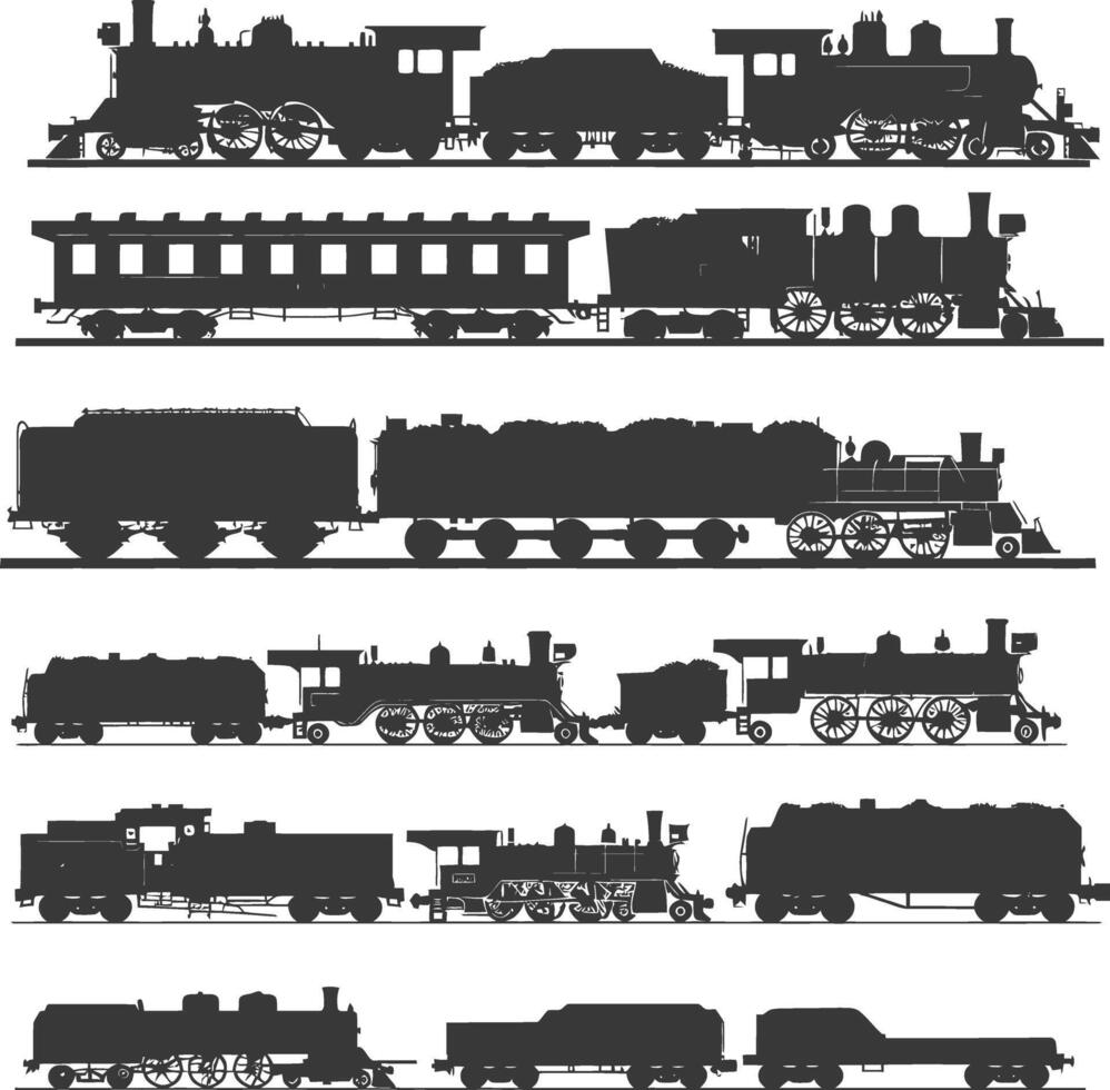 ai genererad silhuett tåg svart Färg endast full vektor