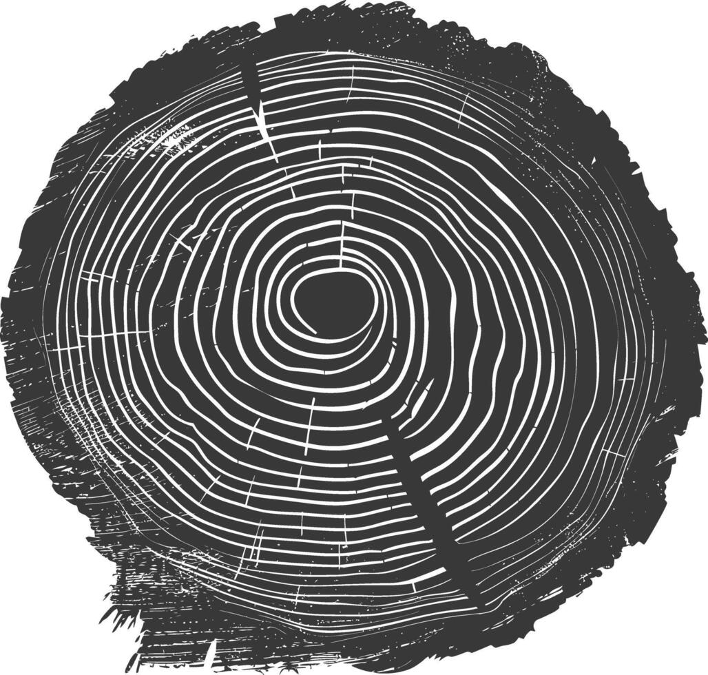 ai generiert Silhouette Baum Ringe schwarz Farbe nur vektor