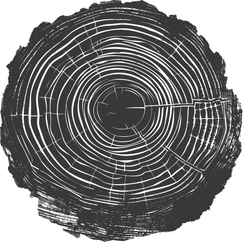 ai generiert Silhouette Baum Ringe schwarz Farbe nur vektor