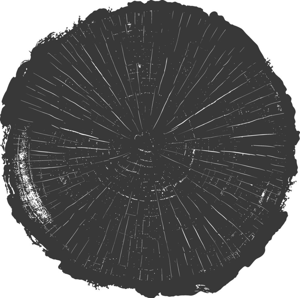 ai generiert Silhouette Baum Ringe schwarz Farbe nur vektor