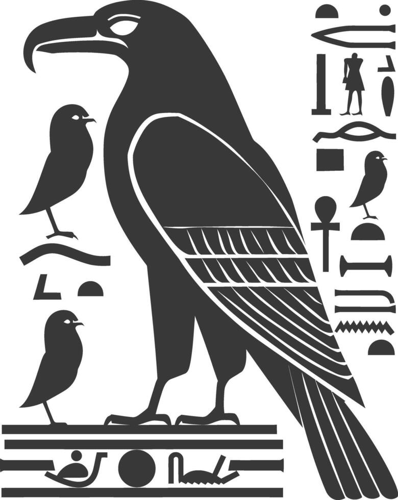 ai generiert Silhouette Single uralt ägyptisch Hieroglyphen Symbol Logo schwarz Farbe nur vektor