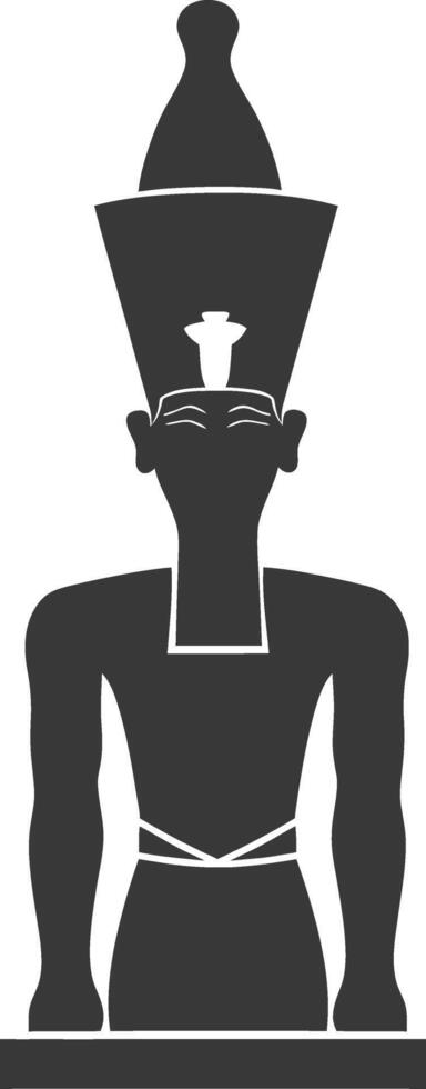 ai genererad silhuett enda gammal egyptisk hieroglyfer symbol logotyp svart Färg endast vektor