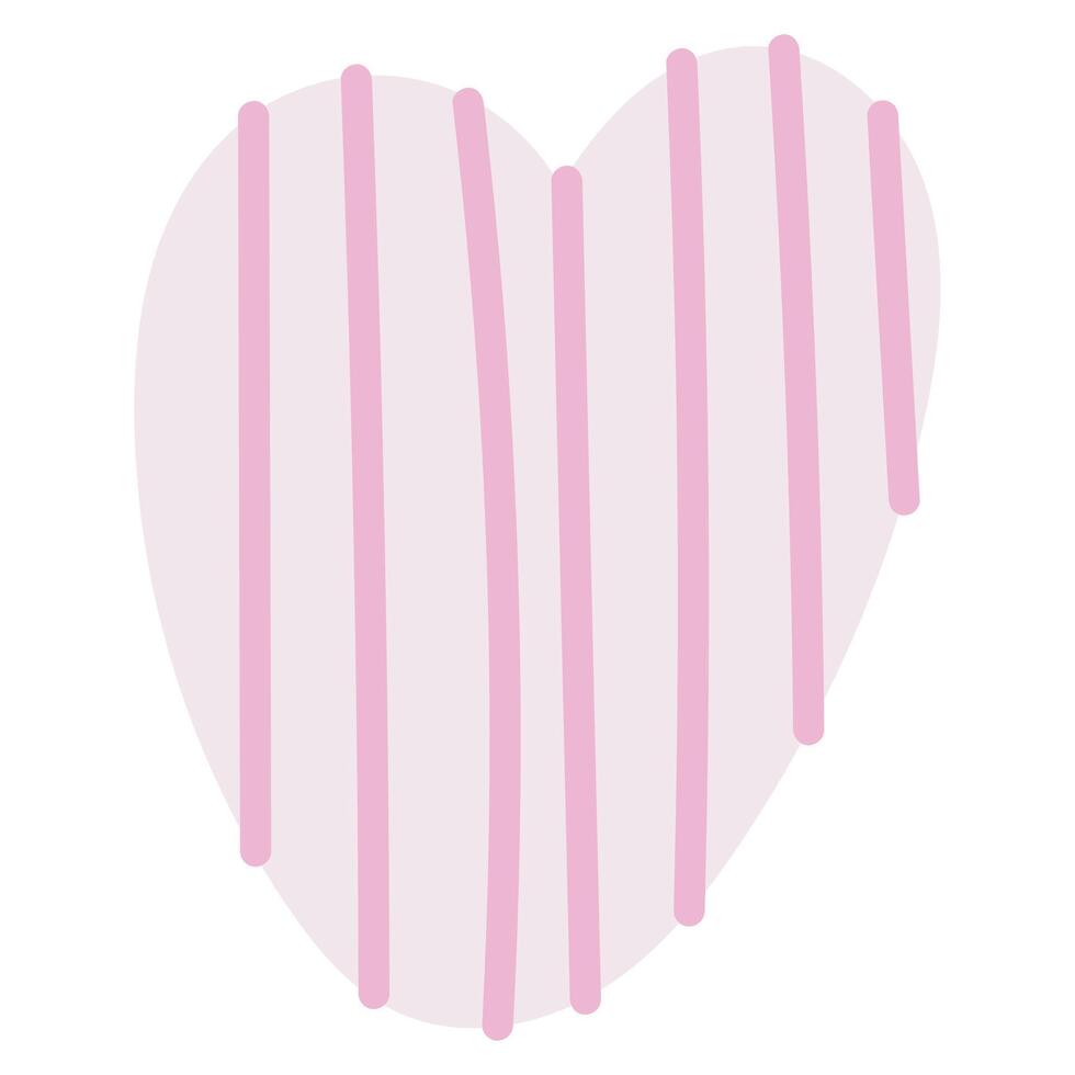 enkel klotter hjärta. hand dragen hjärta isolerat på vit bakgrund. symbol av valentine dag. vektor illustration.