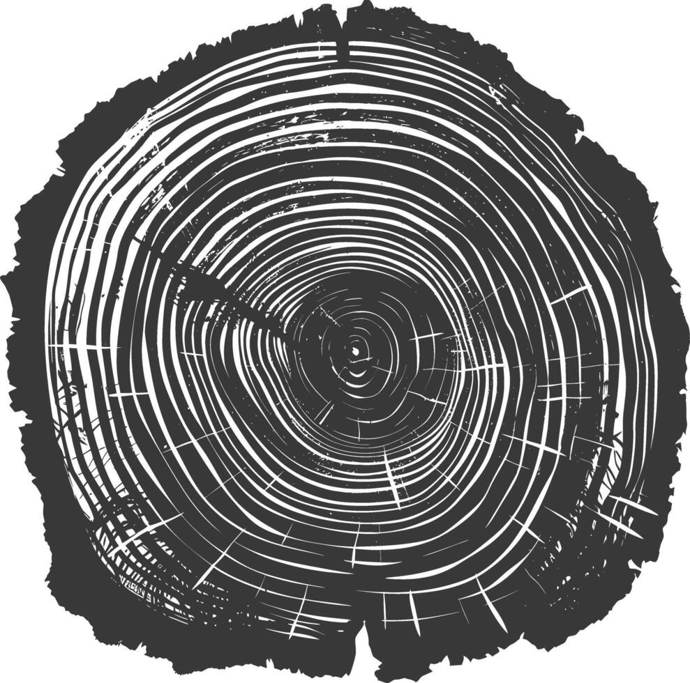 ai generiert Silhouette Baum Ringe schwarz Farbe nur vektor