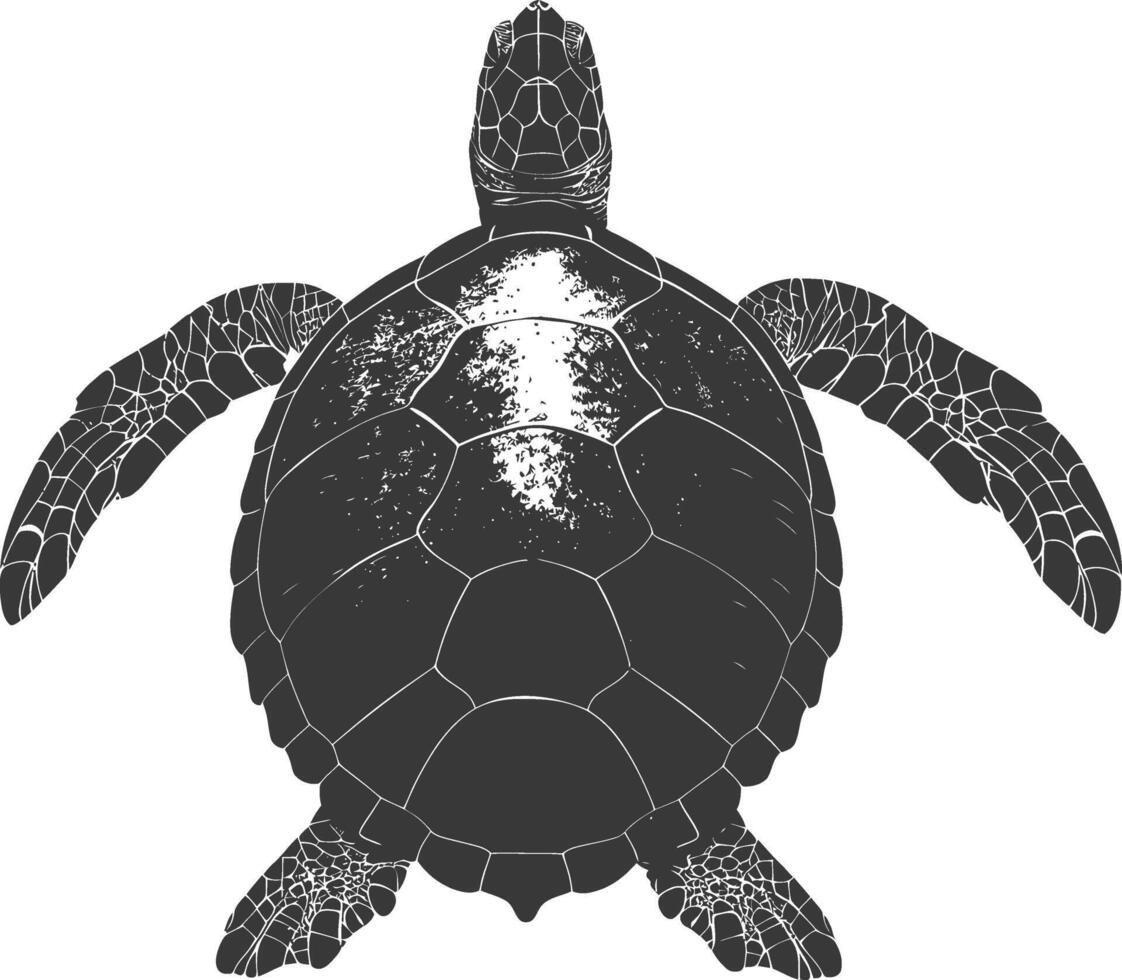 ai genererad silhuett sköldpadda djur- svart Färg endast full kropp vektor
