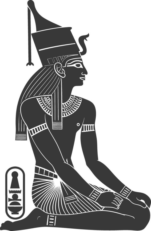 ai genererad silhuett enda gammal egyptisk hieroglyfer symbol logotyp svart Färg endast vektor