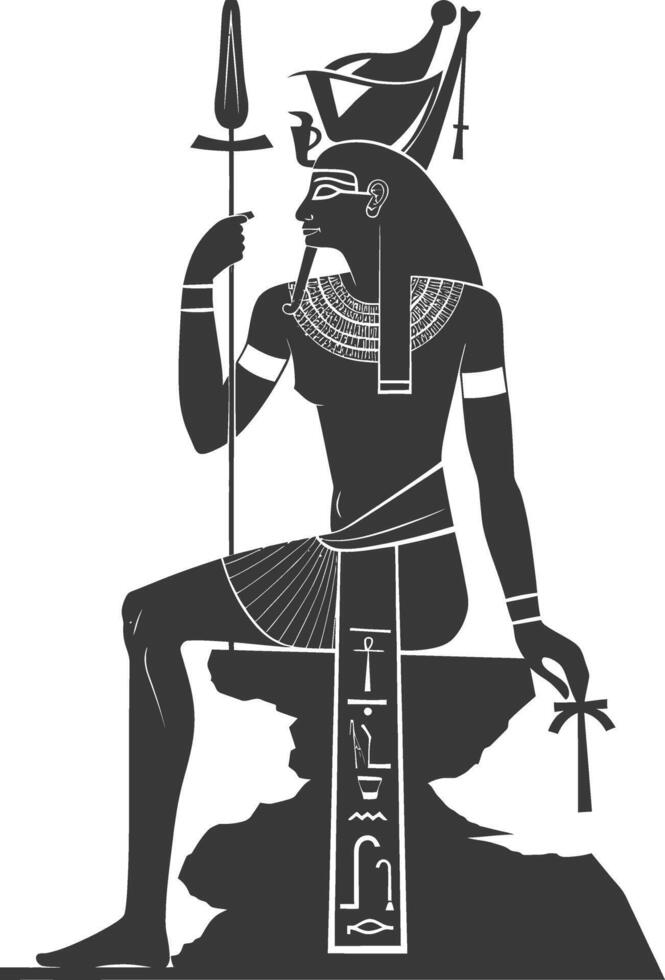 ai generiert Silhouette Single uralt ägyptisch Hieroglyphen Symbol Logo schwarz Farbe nur vektor