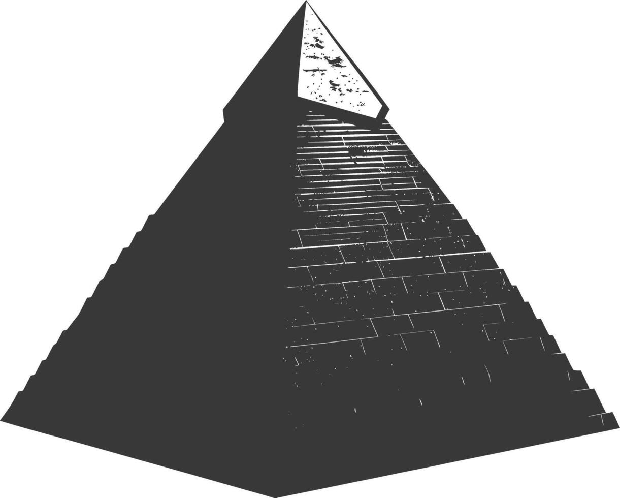 ai genererad silhuett gammal egyptisk pyramid symbol logotyp svart Färg endast vektor