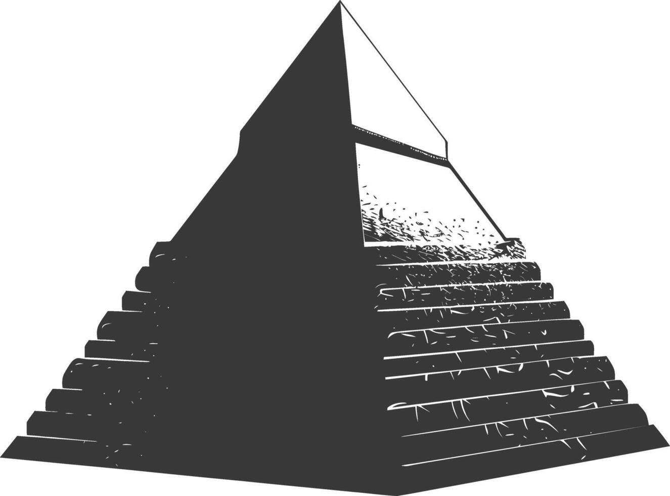 ai genererad silhuett gammal egyptisk pyramid symbol logotyp svart Färg endast vektor