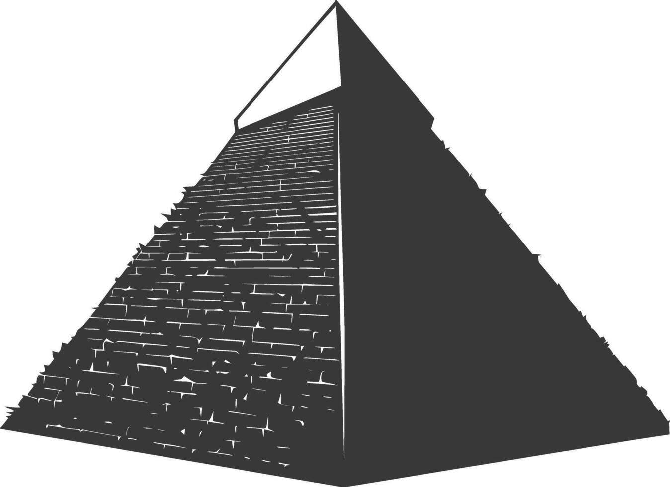 ai genererad silhuett gammal egyptisk pyramid symbol logotyp svart Färg endast vektor