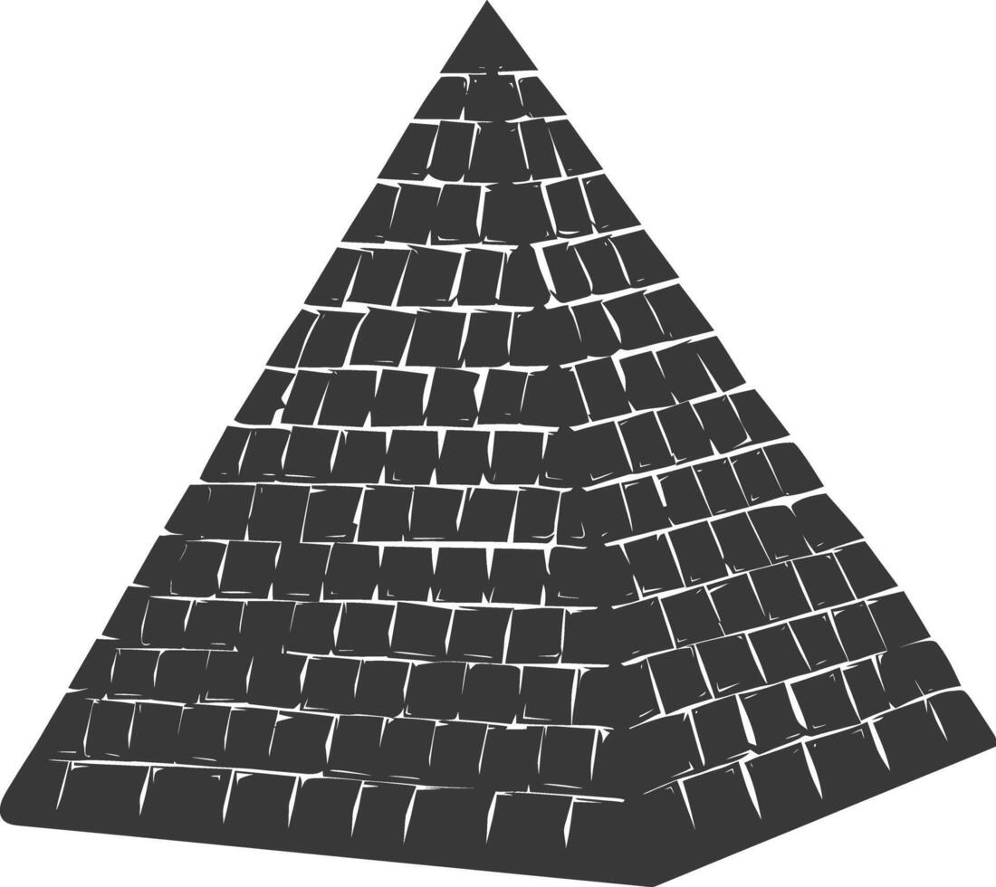 ai generiert Silhouette uralt ägyptisch Pyramide Symbol Logo schwarz Farbe nur vektor