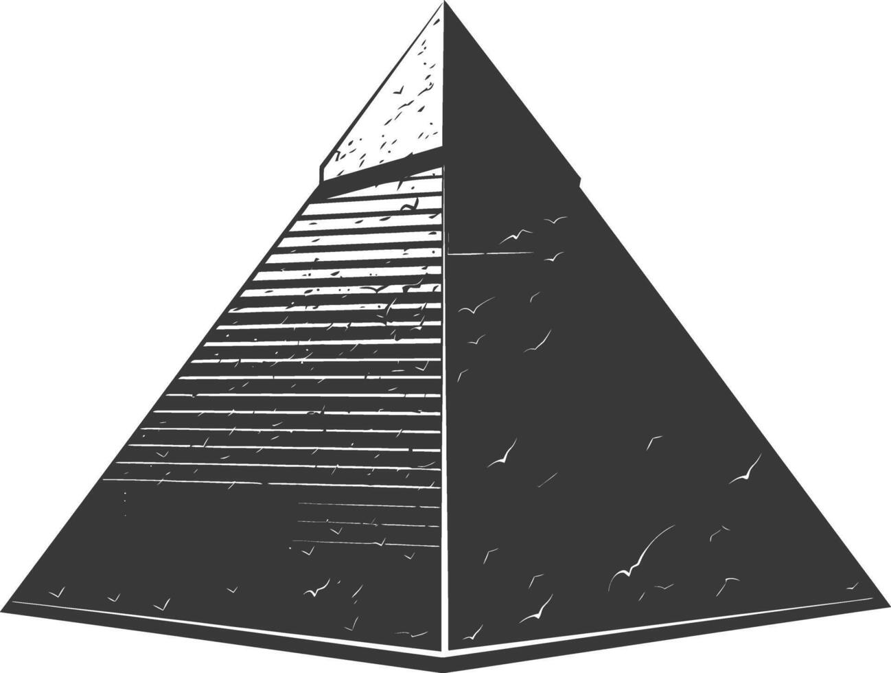 ai genererad silhuett gammal egyptisk pyramid symbol logotyp svart Färg endast vektor