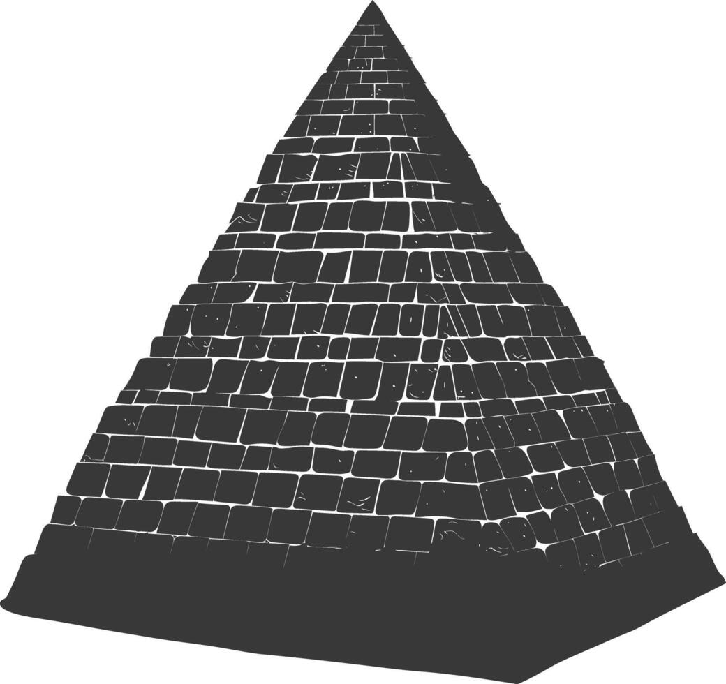 ai genererad silhuett gammal egyptisk pyramid symbol logotyp svart Färg endast vektor