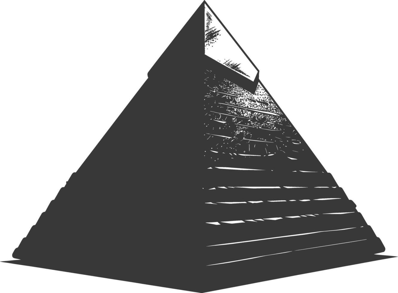 ai genererad silhuett gammal egyptisk pyramid symbol logotyp svart Färg endast vektor