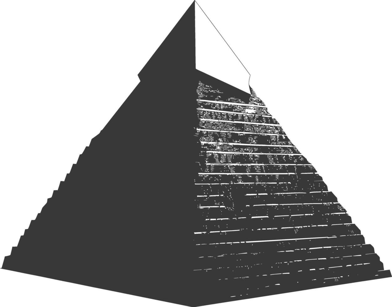 ai genererad silhuett gammal egyptisk pyramid symbol logotyp svart Färg endast vektor