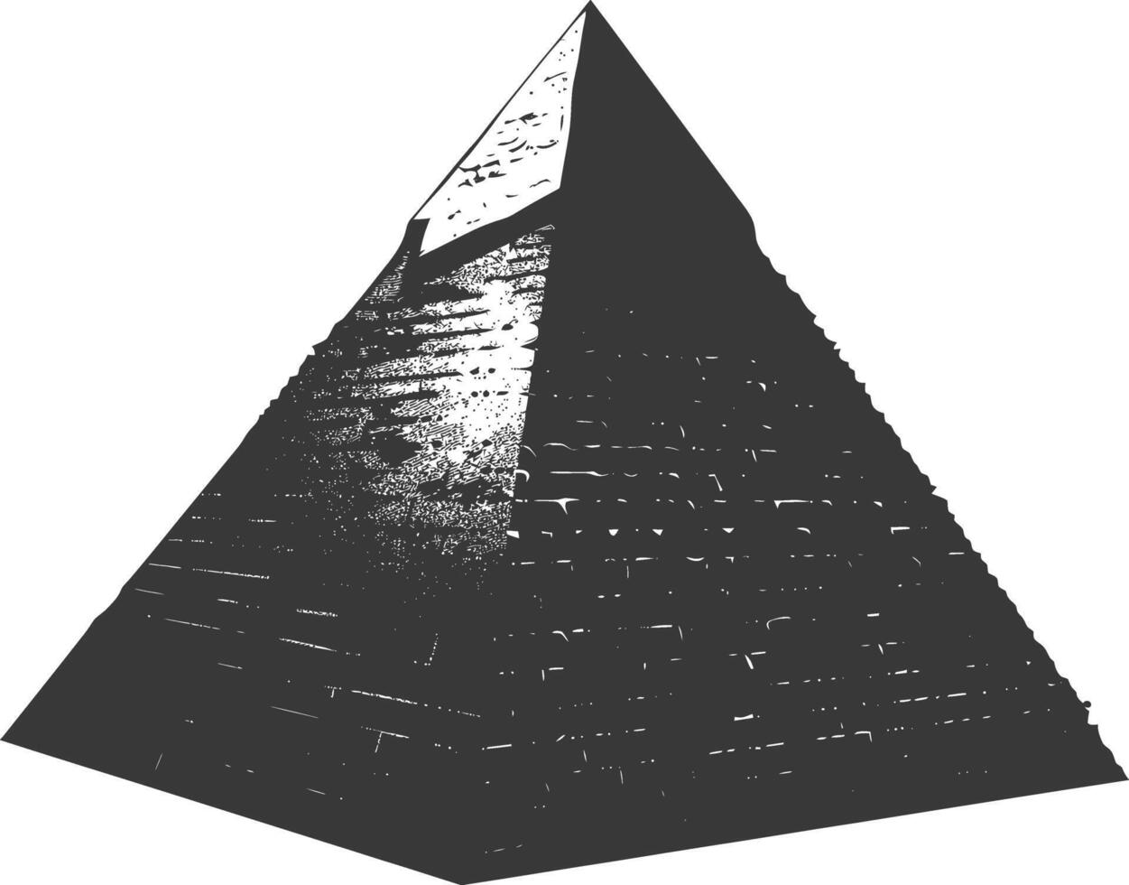 ai genererad silhuett gammal egyptisk pyramid symbol logotyp svart Färg endast vektor