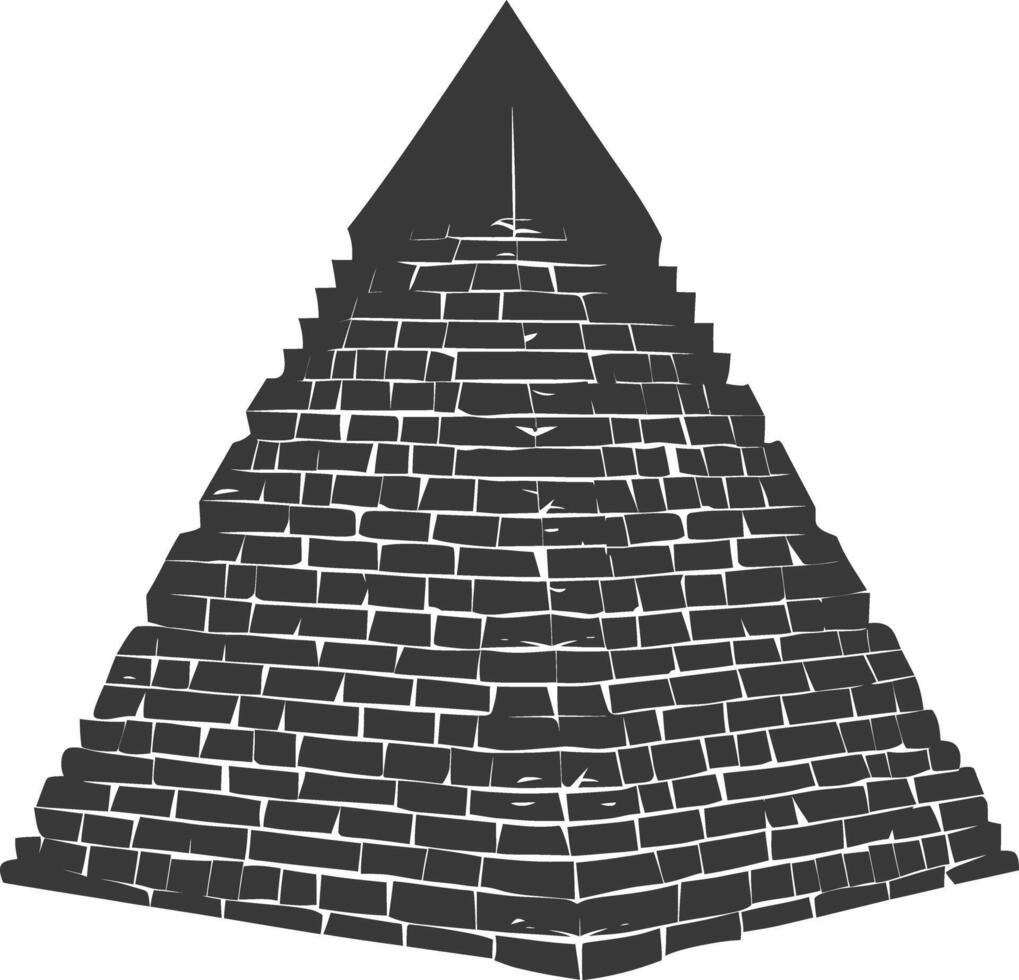 ai genererad silhuett gammal egyptisk pyramid symbol logotyp svart Färg endast vektor