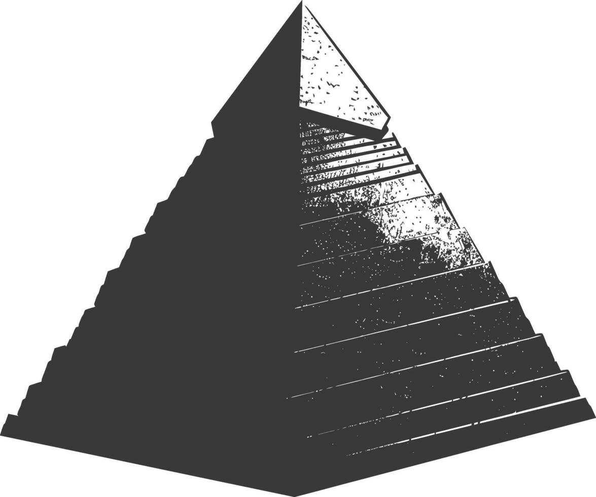 ai genererad silhuett gammal egyptisk pyramid symbol logotyp svart Färg endast vektor