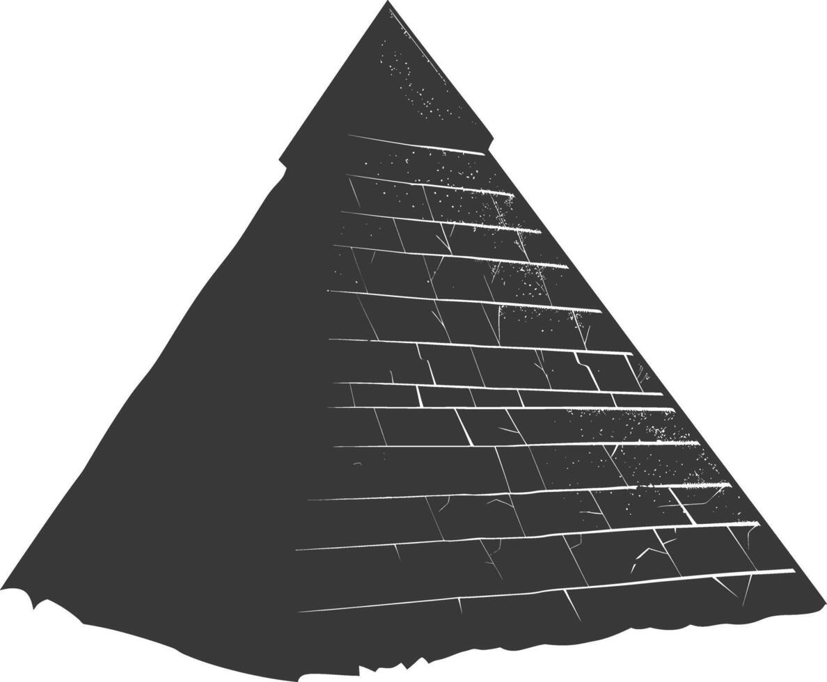 ai generiert Silhouette uralt ägyptisch Pyramide Symbol Logo schwarz Farbe nur vektor