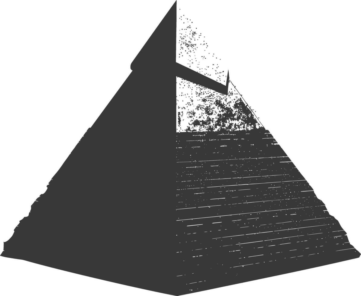 ai genererad silhuett gammal egyptisk pyramid symbol logotyp svart Färg endast vektor