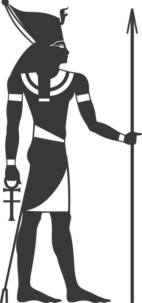 ai generiert Silhouette Single uralt ägyptisch Hieroglyphen Symbol Logo schwarz Farbe nur vektor