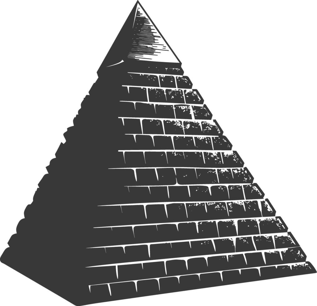 ai genererad silhuett gammal egyptisk pyramid symbol logotyp svart Färg endast vektor