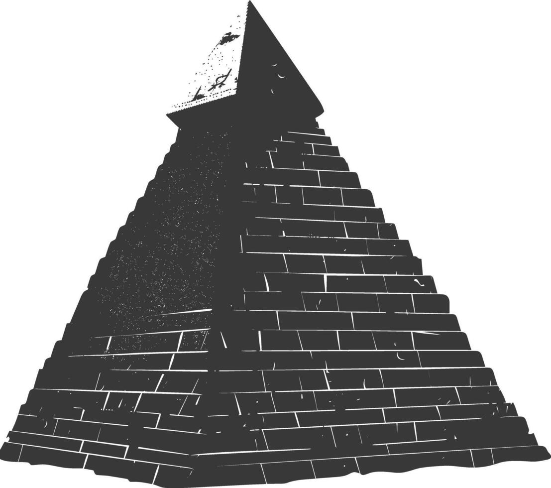 ai genererad silhuett gammal egyptisk pyramid symbol logotyp svart Färg endast vektor