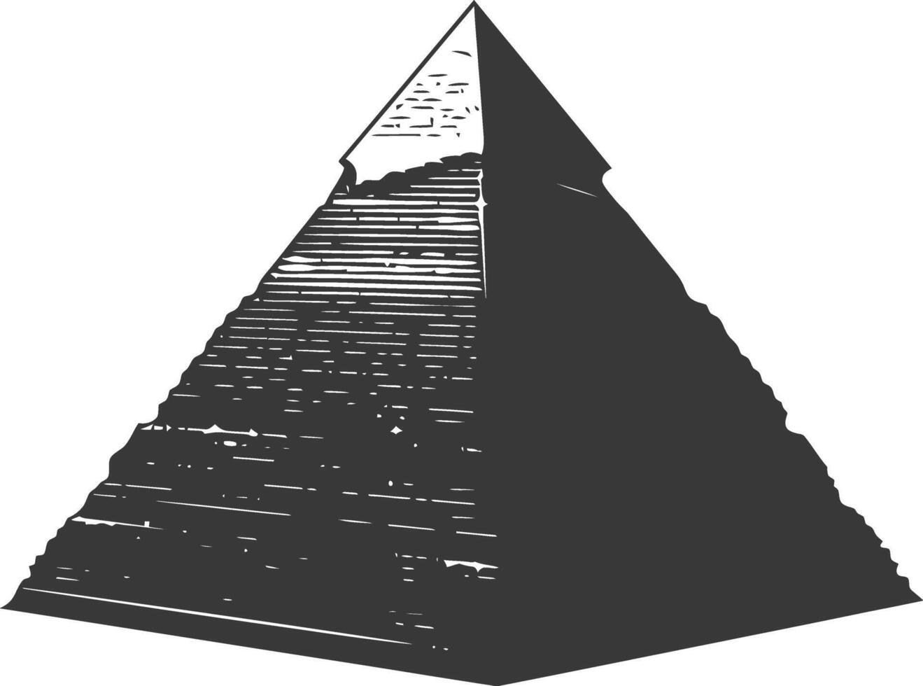 ai genererad silhuett gammal egyptisk pyramid symbol logotyp svart Färg endast vektor