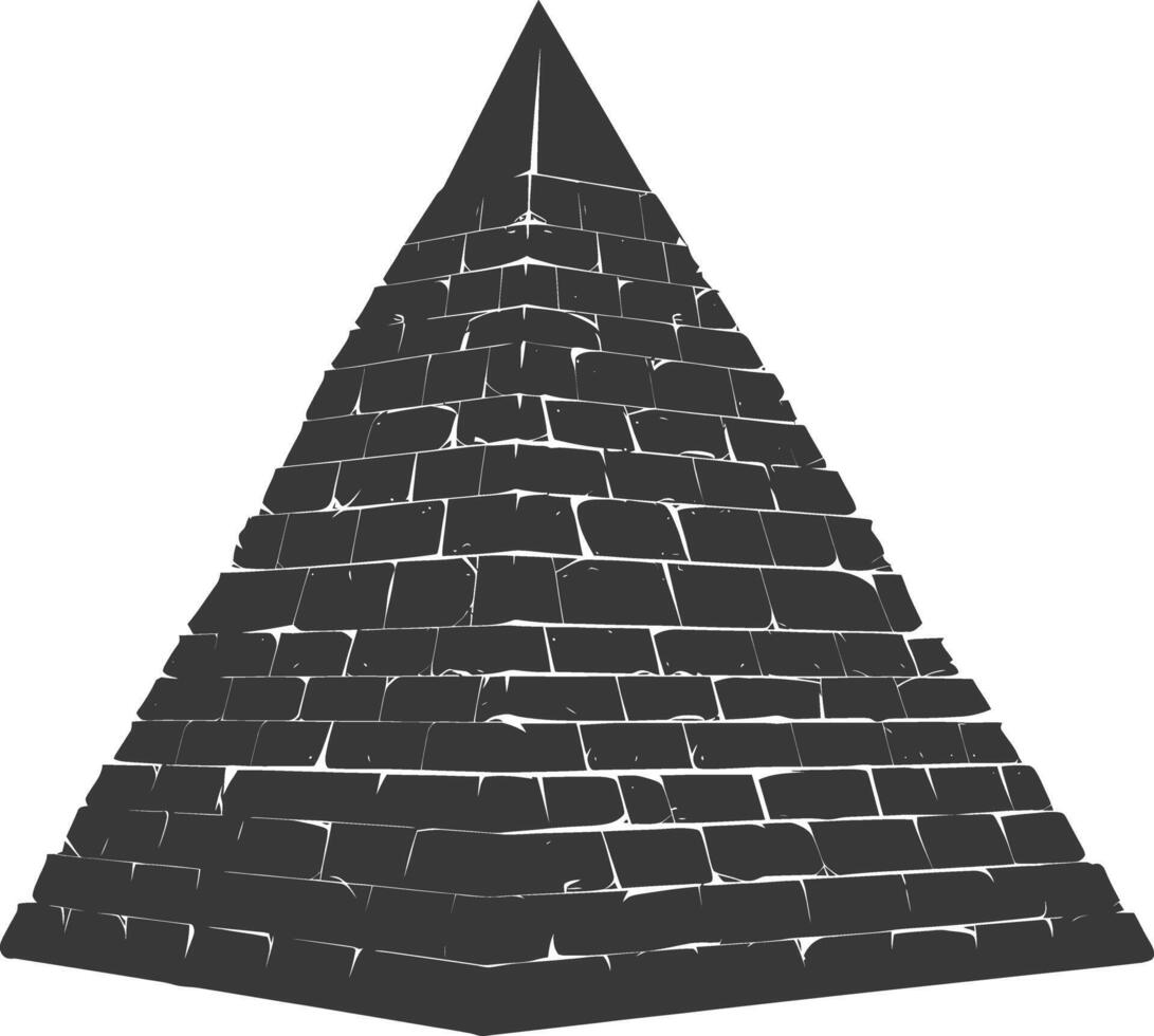 ai genererad silhuett gammal egyptisk pyramid symbol logotyp svart Färg endast vektor