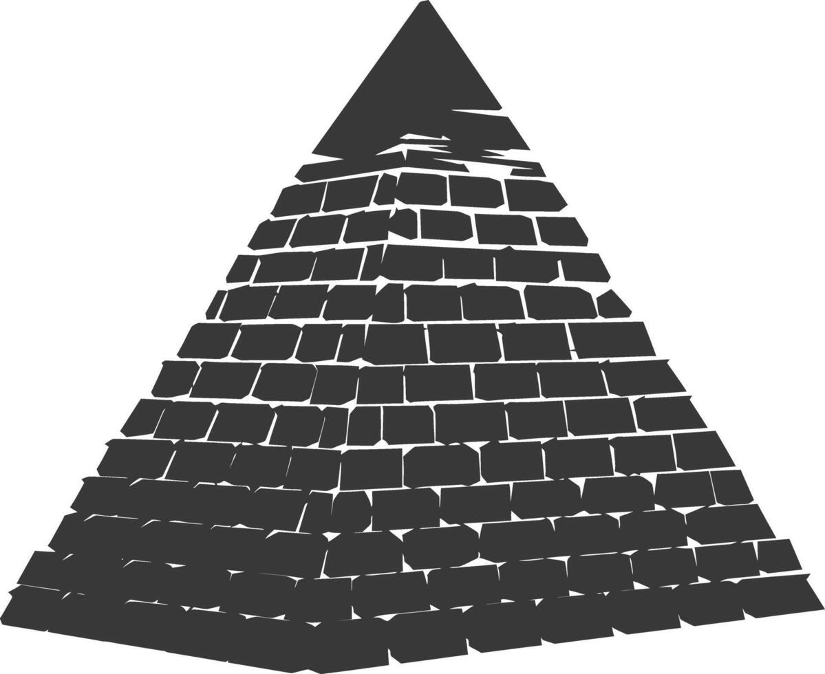 ai generiert Silhouette uralt ägyptisch Pyramide Symbol Logo schwarz Farbe nur vektor