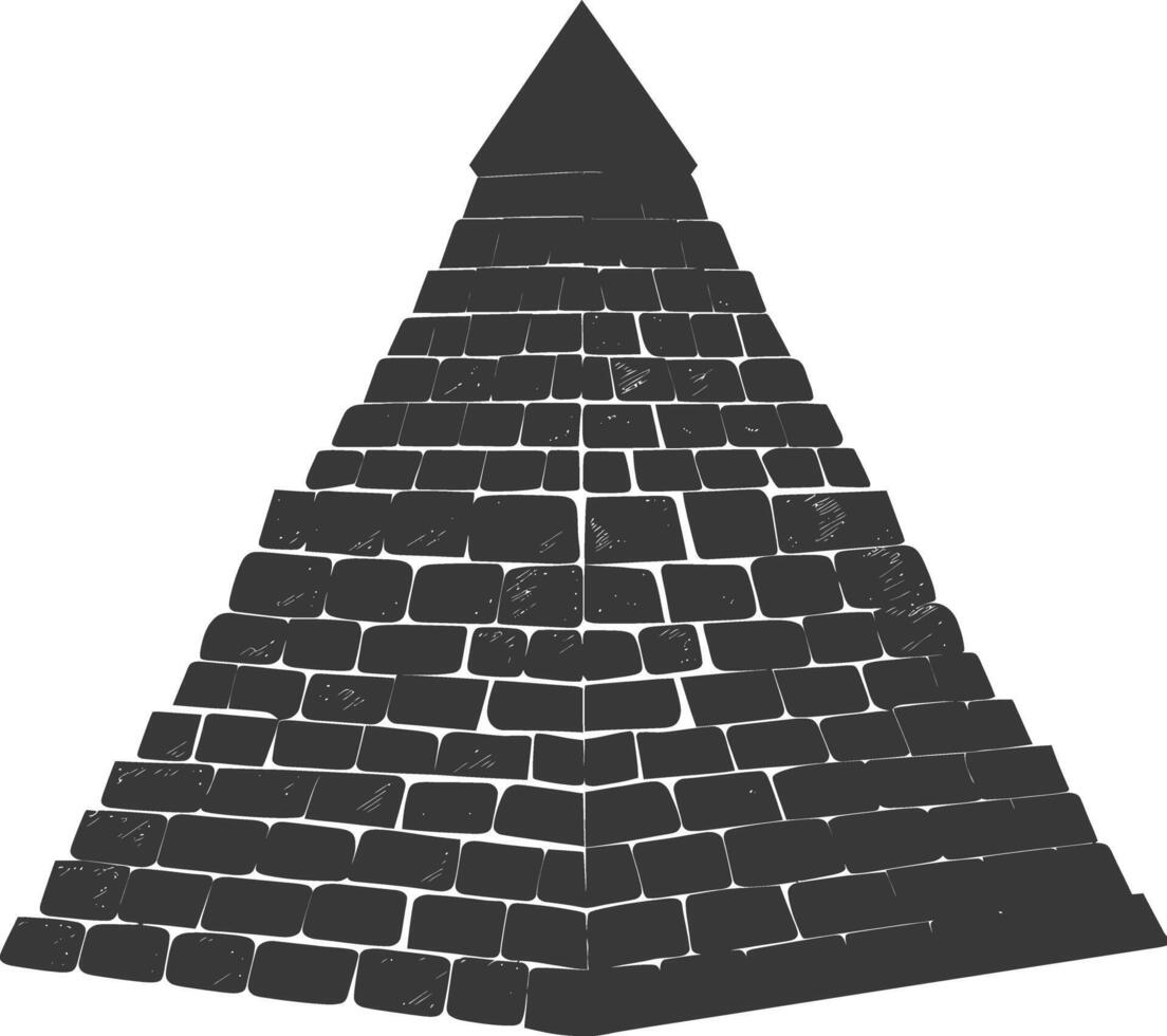 ai genererad silhuett gammal egyptisk pyramid symbol logotyp svart Färg endast vektor