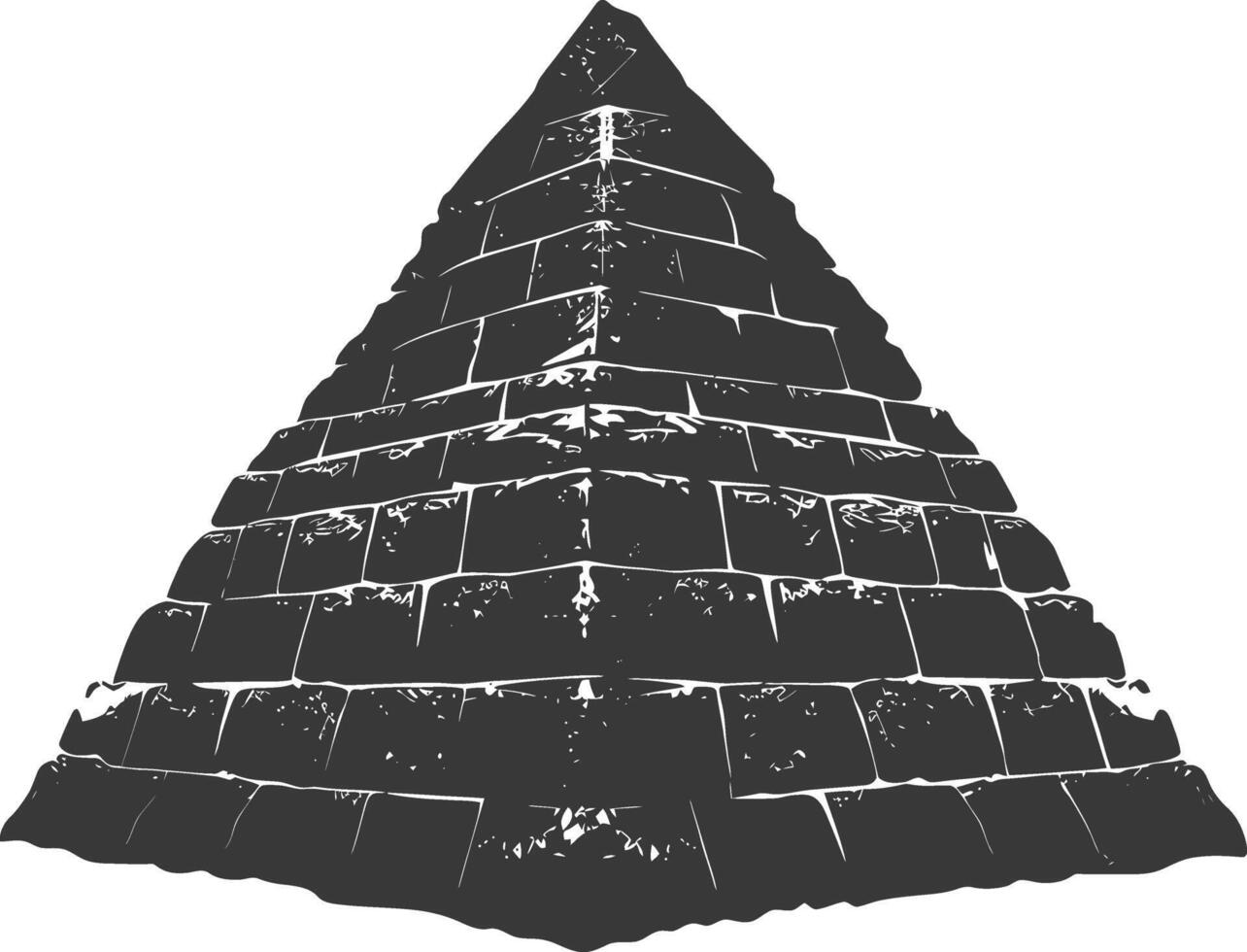 ai genererad silhuett gammal egyptisk pyramid symbol logotyp svart Färg endast vektor