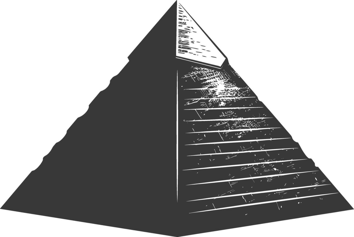 ai genererad silhuett gammal egyptisk pyramid symbol logotyp svart Färg endast vektor