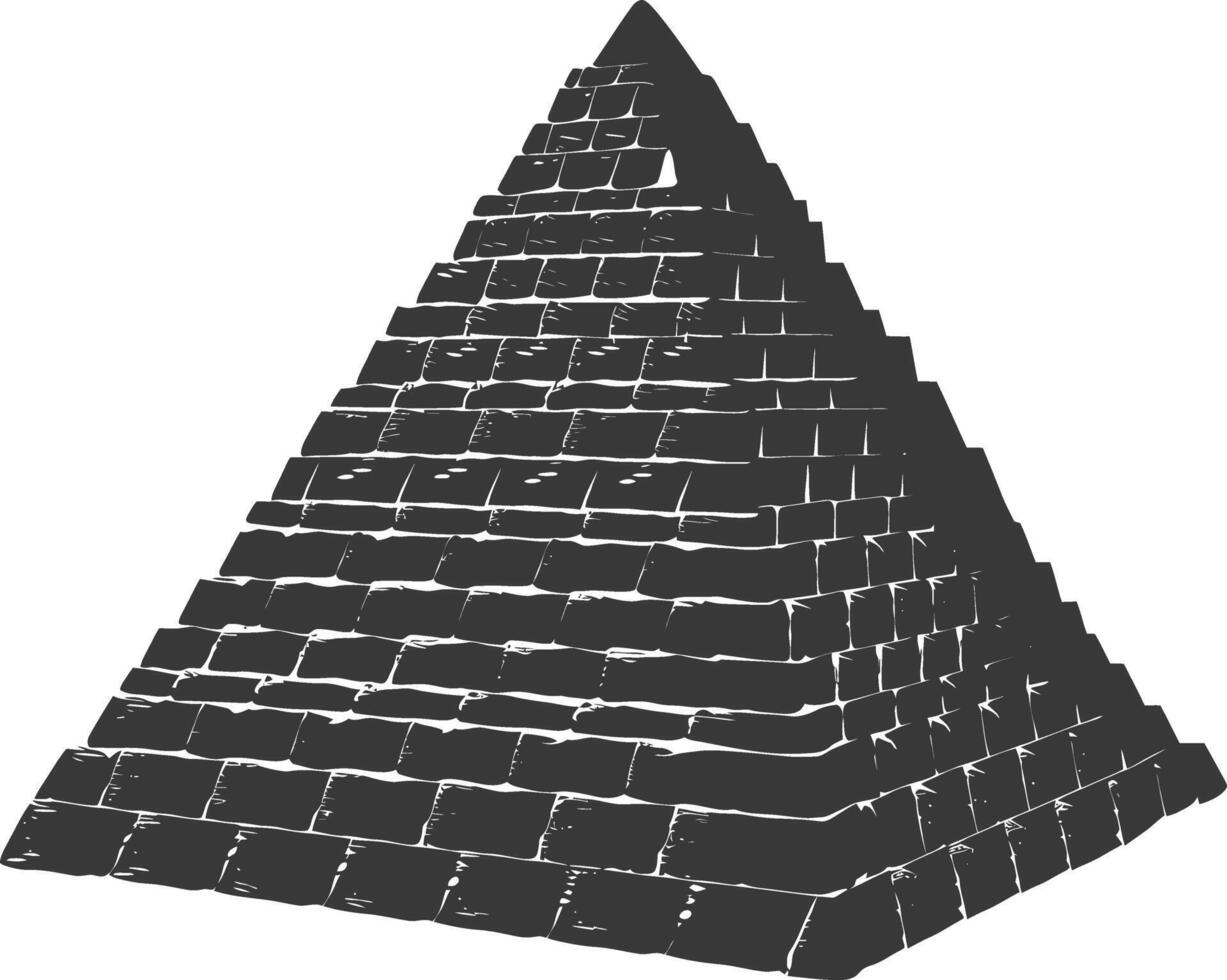 ai genererad silhuett gammal egyptisk pyramid symbol logotyp svart Färg endast vektor