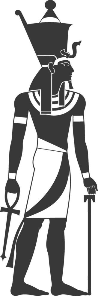 ai genererad silhuett enda gammal egyptisk hieroglyfer symbol logotyp svart Färg endast vektor