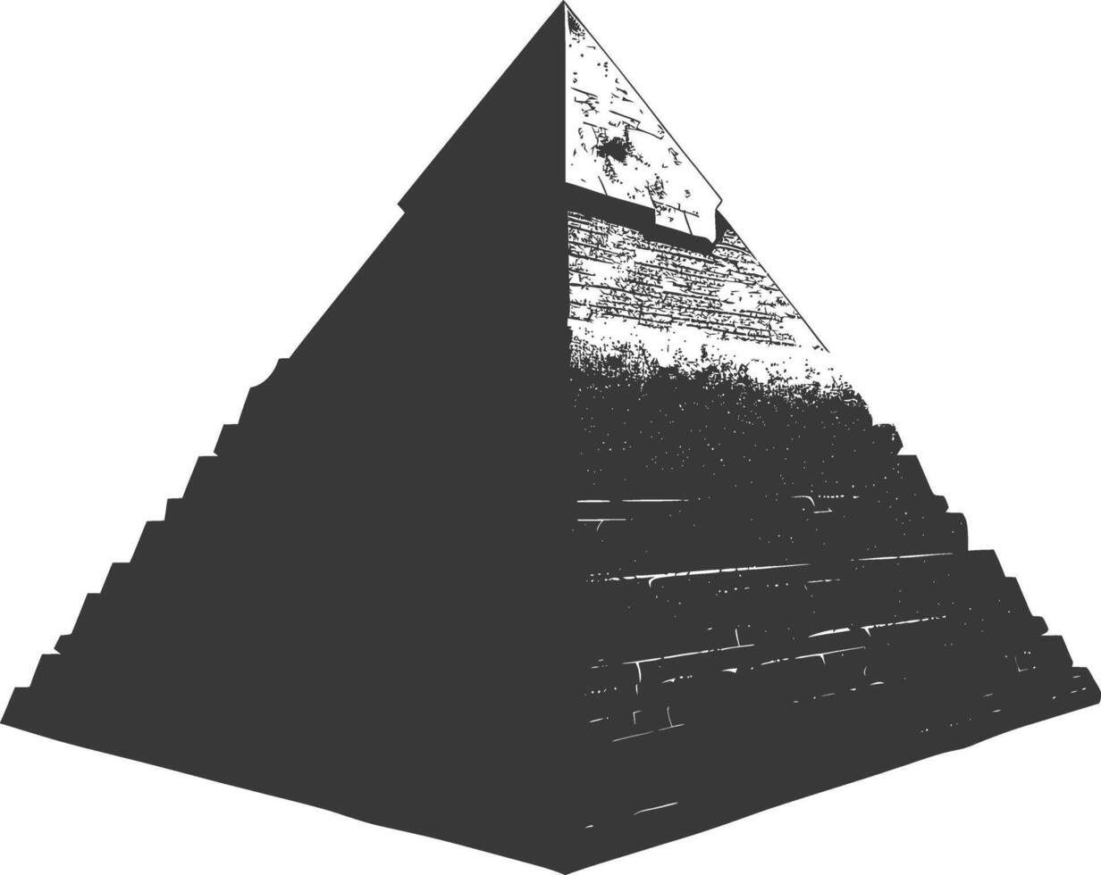 ai genererad silhuett gammal egyptisk pyramid symbol logotyp svart Färg endast vektor